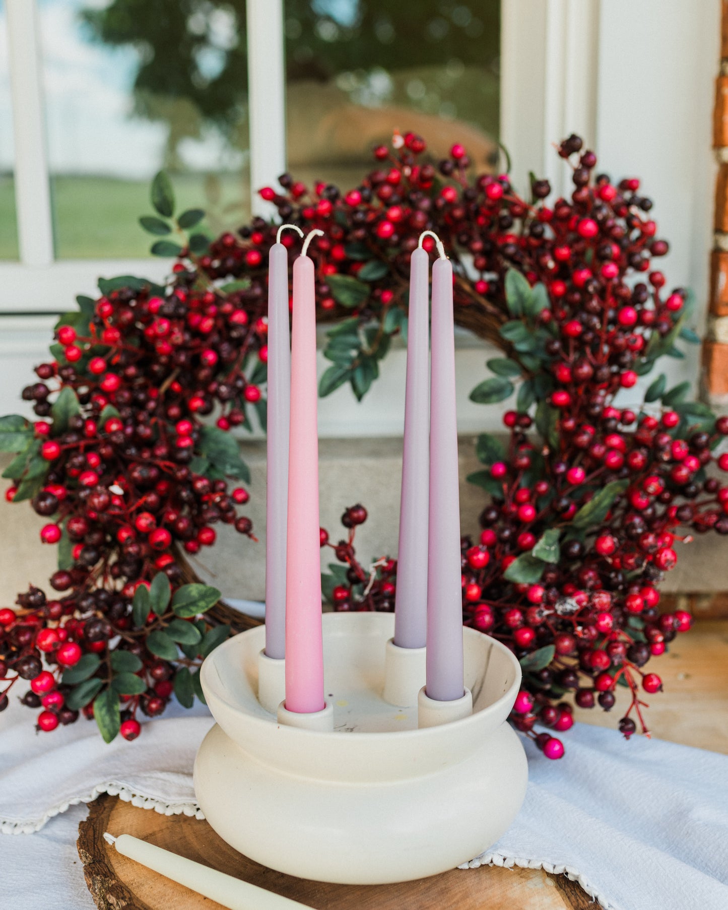 Muted Beeswax Advent Candles