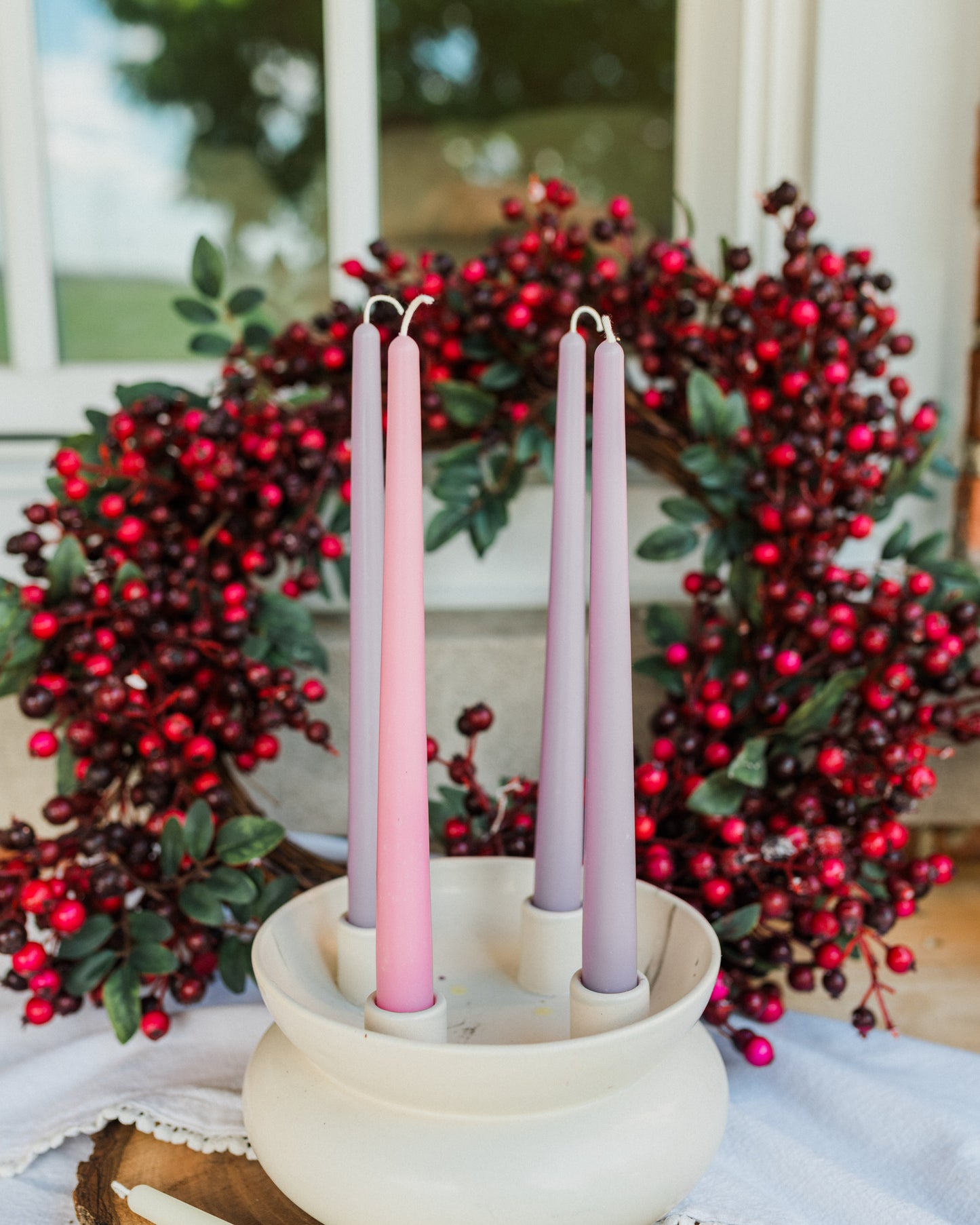 Muted Beeswax Advent Candles