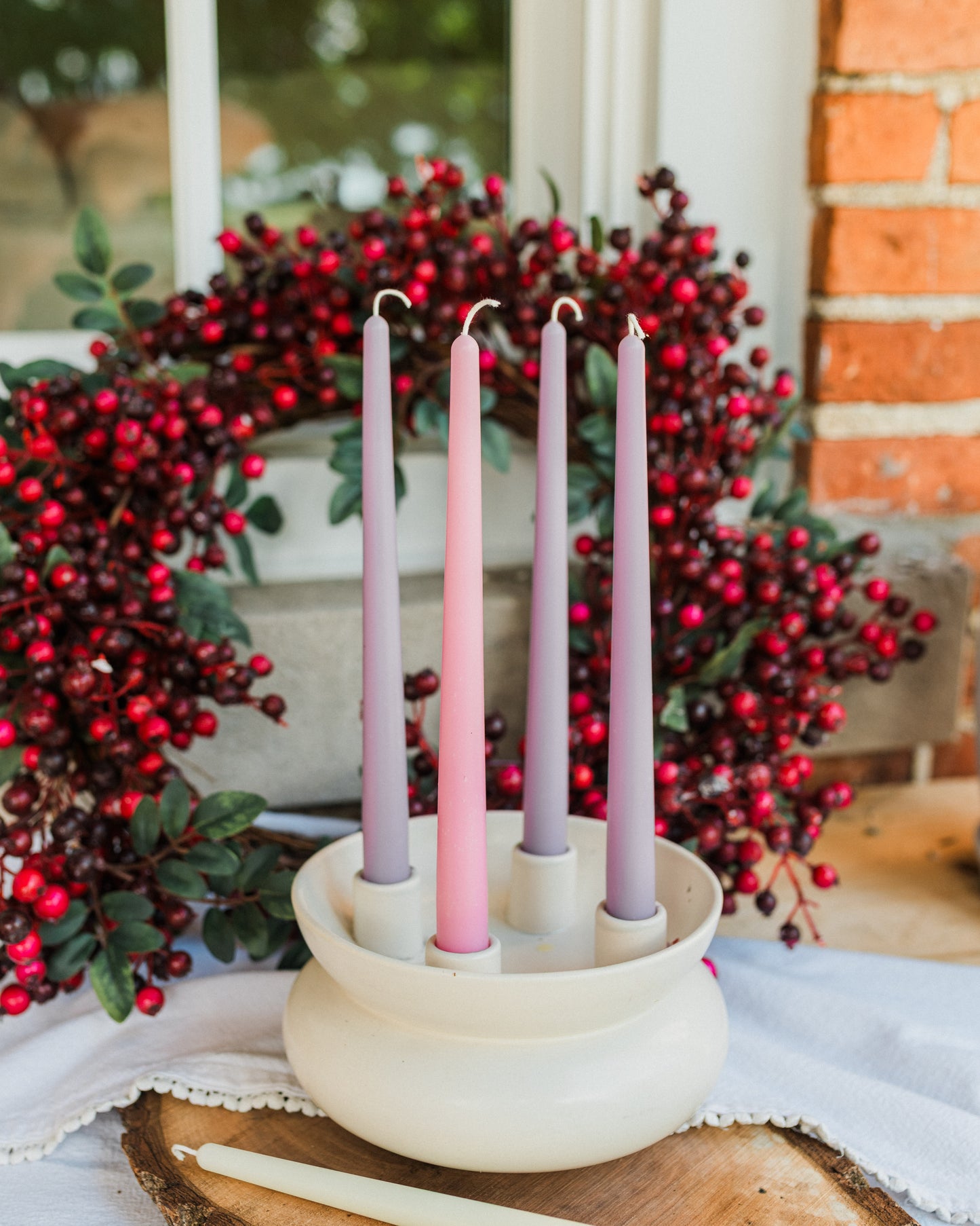 Muted Beeswax Advent Candles