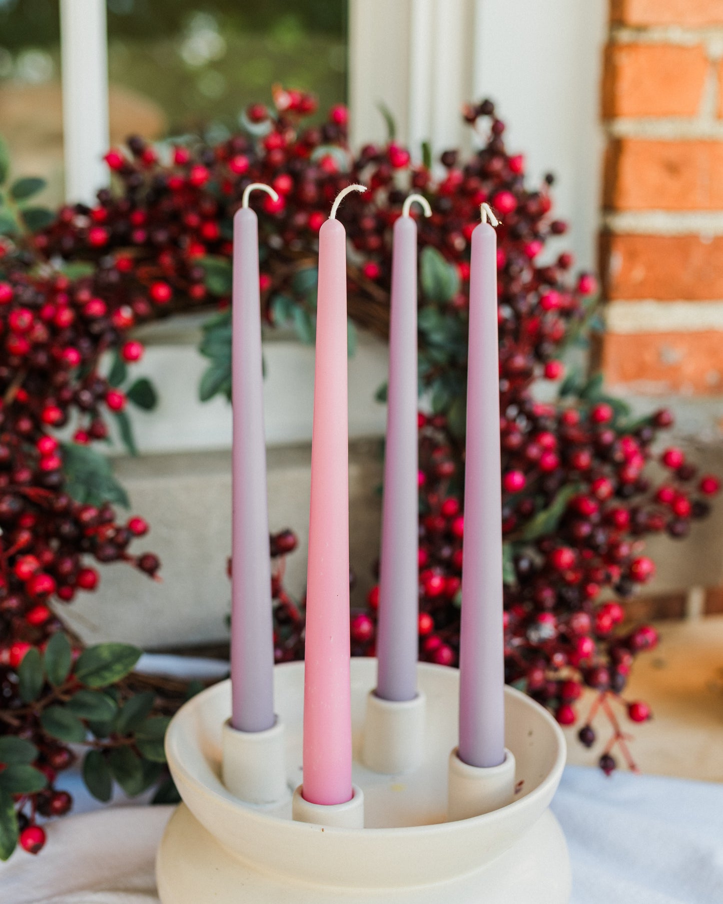 Muted Beeswax Advent Candles