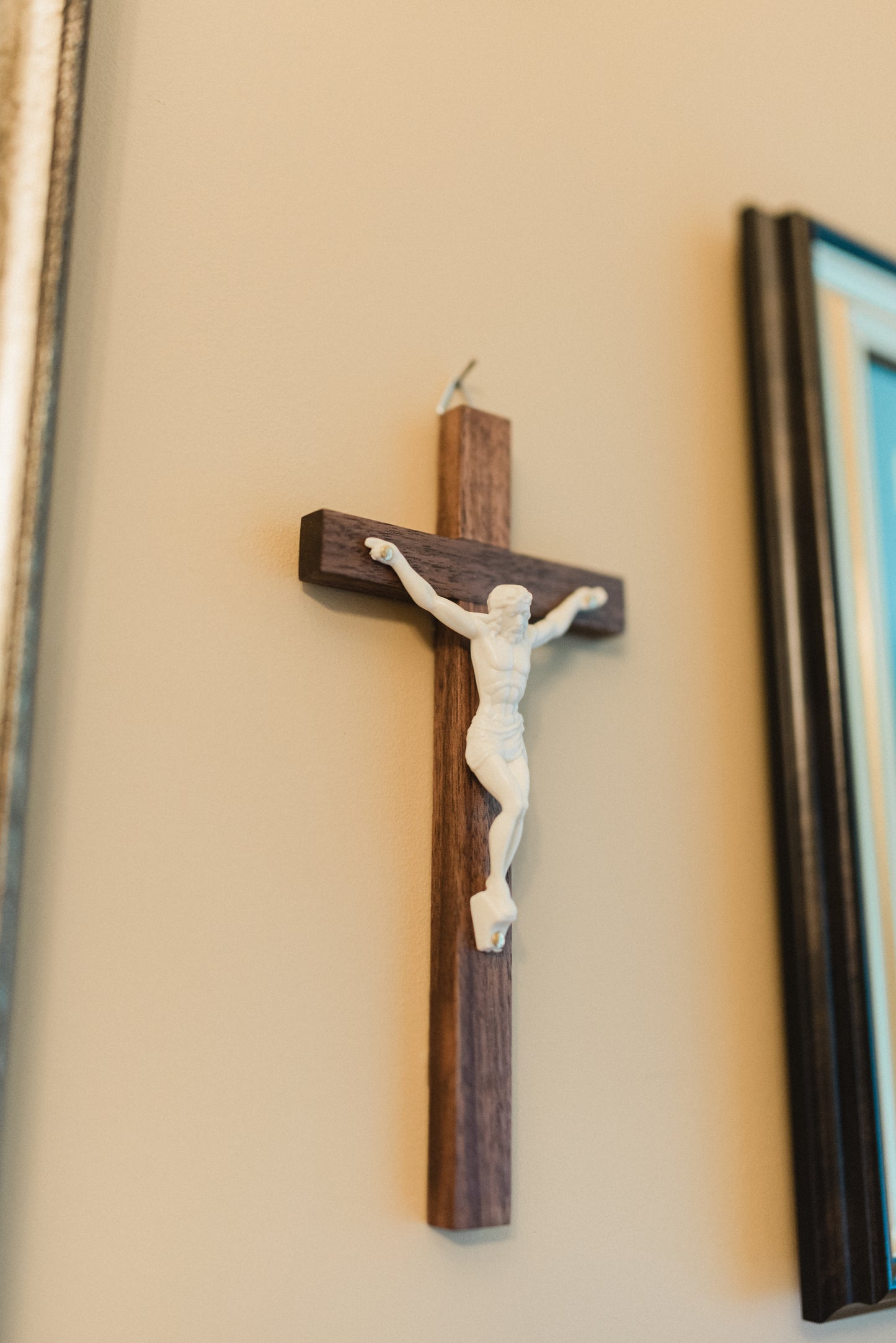 Small Wooden Crucifix - Black Walnut