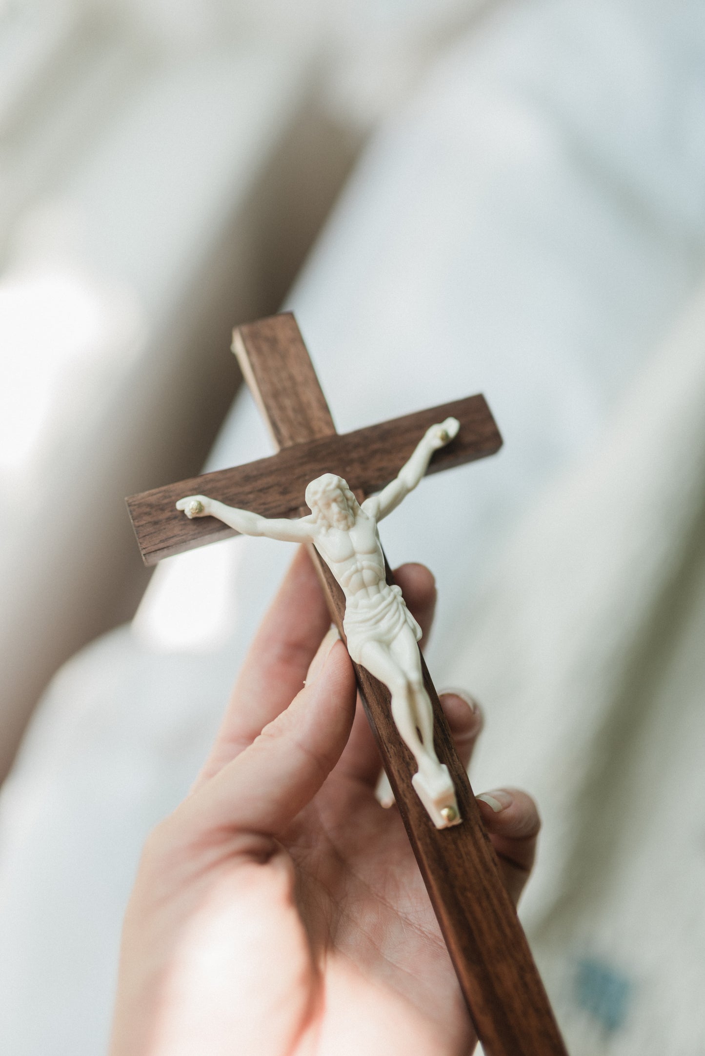 Small Wooden Crucifix - Black Walnut