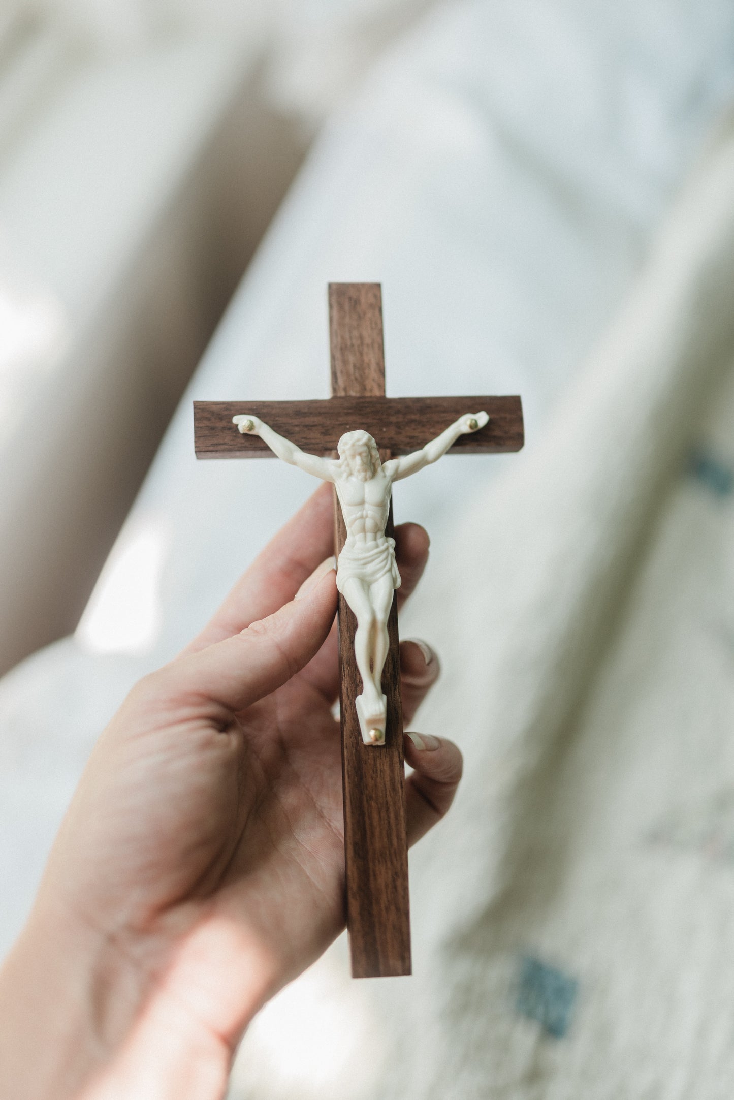 Small Wooden Crucifix - Black Walnut