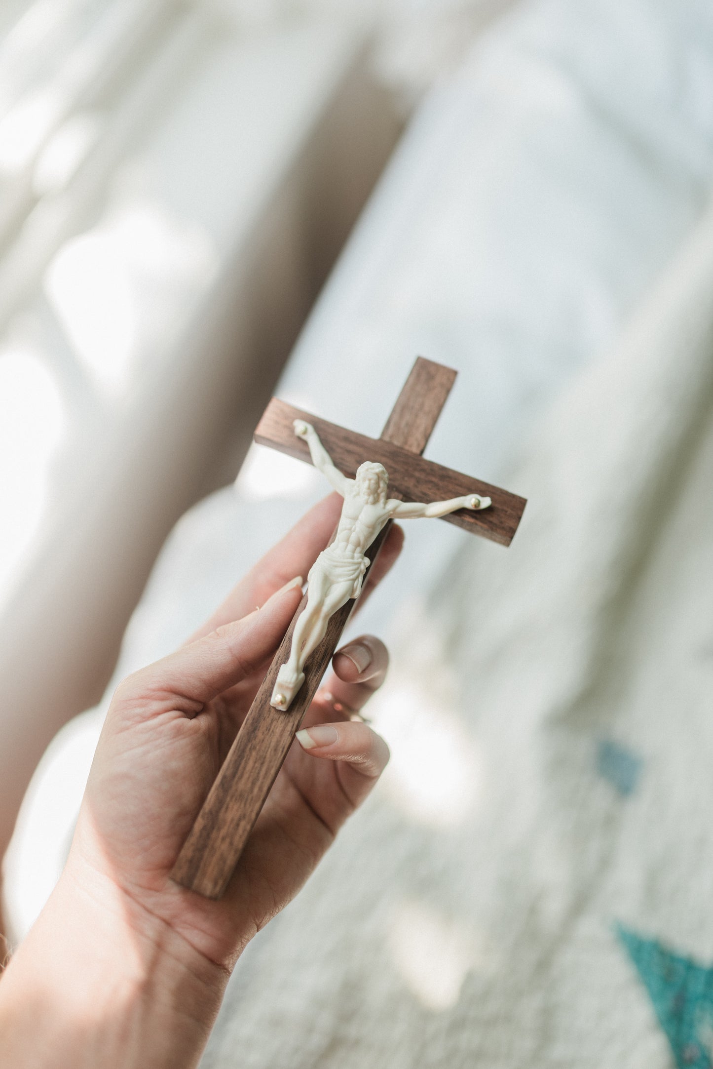 Small Wooden Crucifix - Black Walnut