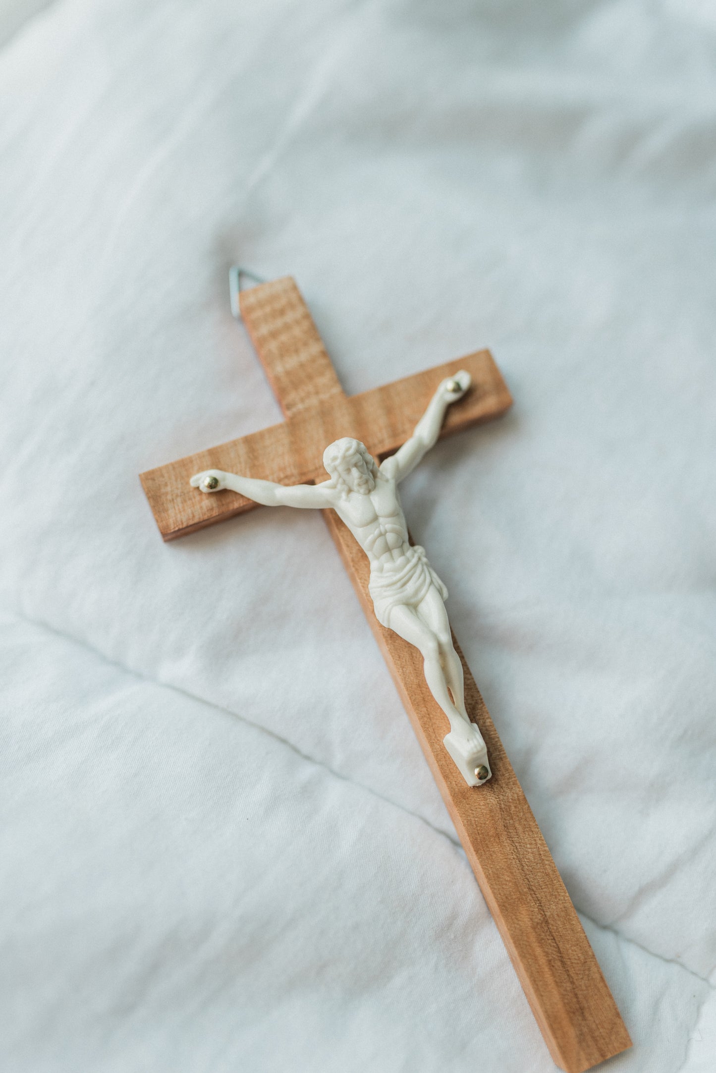 Small Wooden Crucifix - Curly Maple