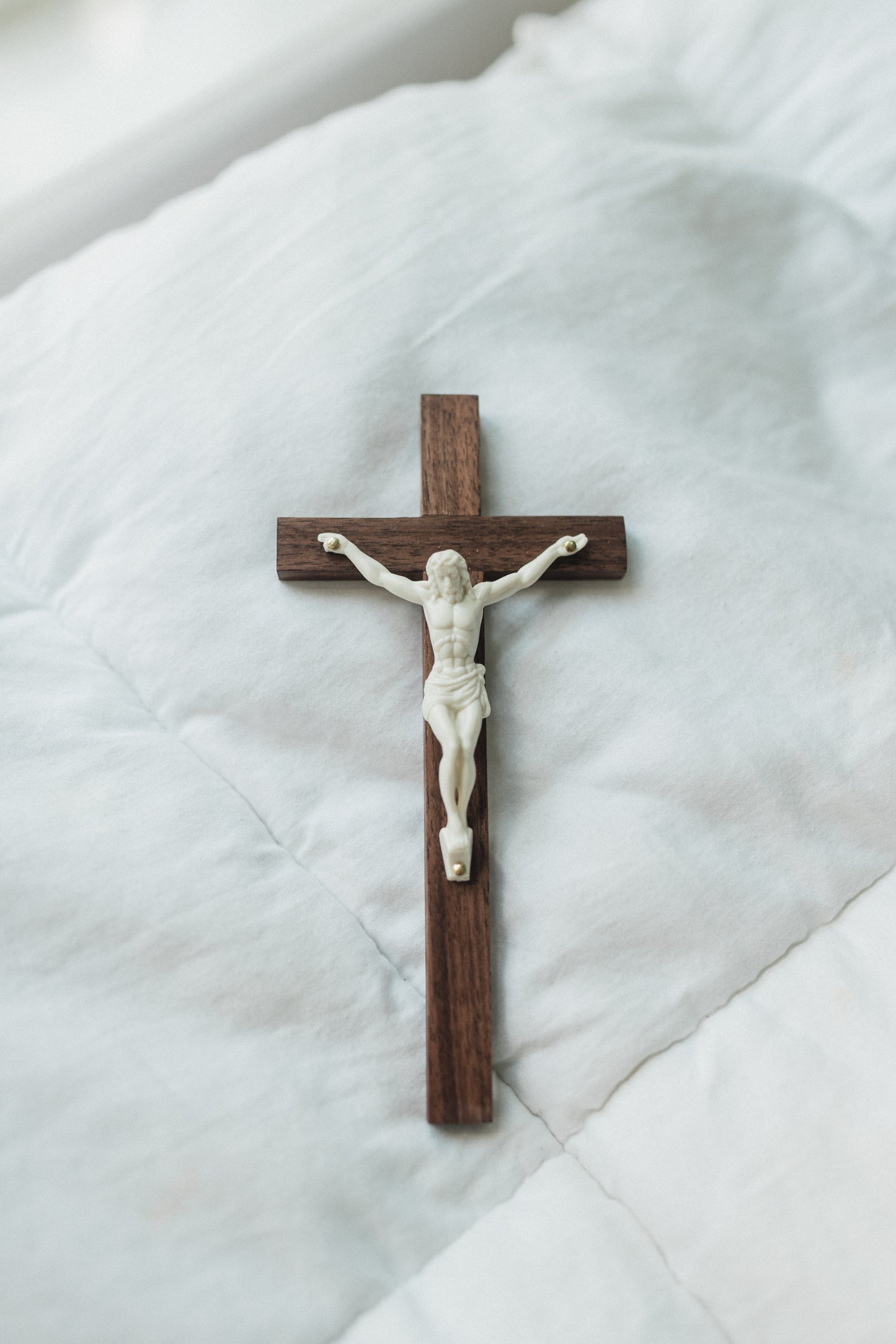 Small Wooden Crucifix - Black Walnut