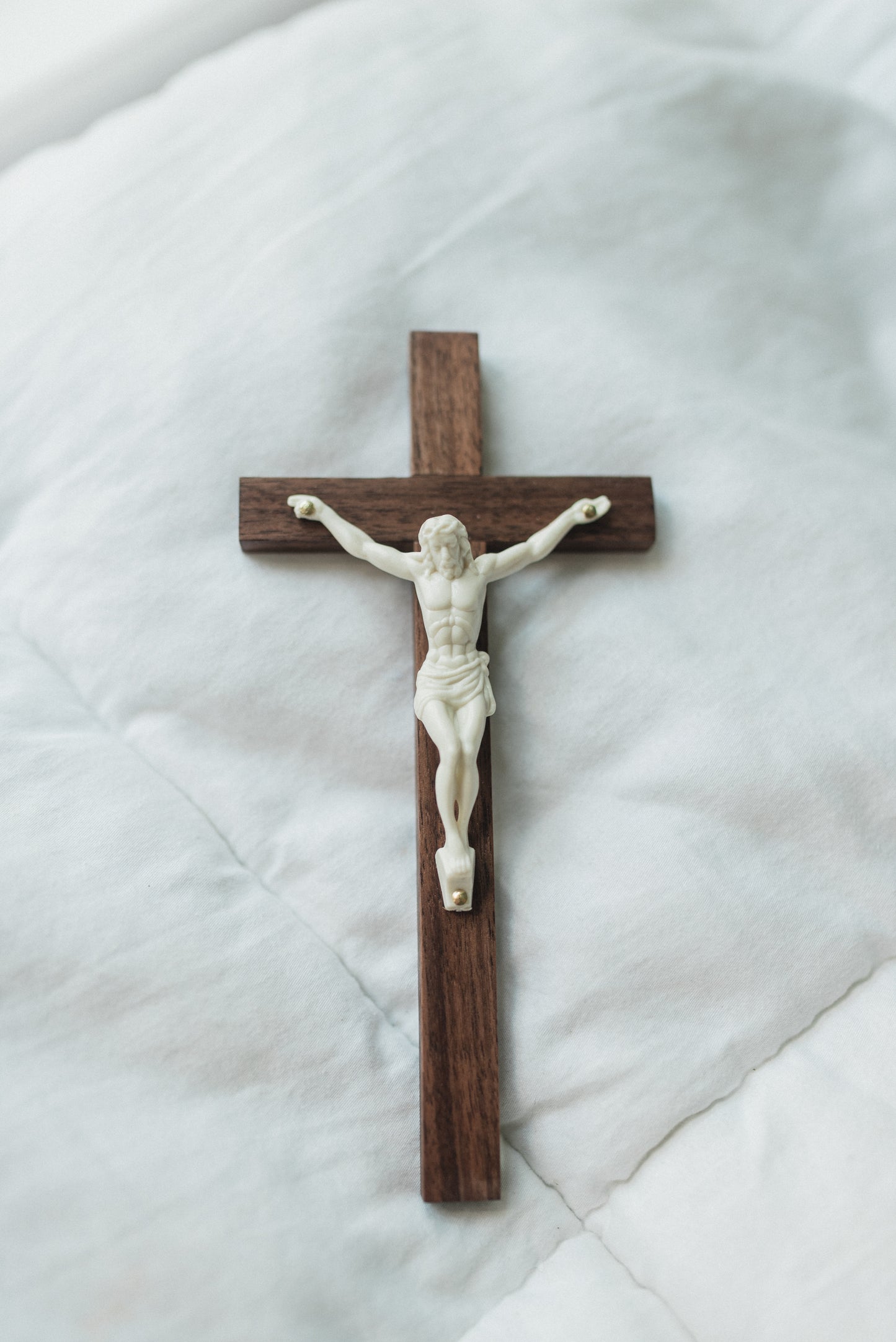 Small Wooden Crucifix - Black Walnut