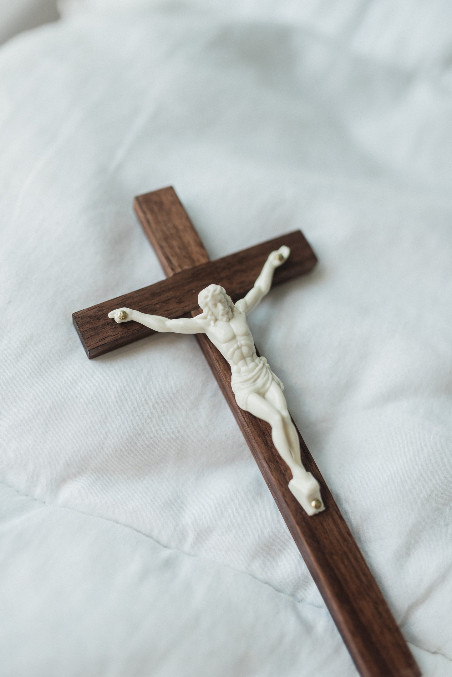 Small Wooden Crucifix - Black Walnut