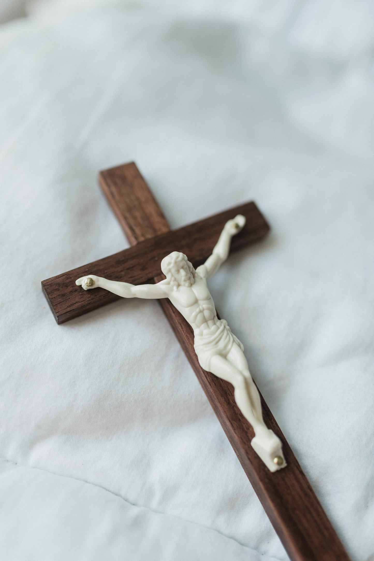 Small Wooden Crucifix - Black Walnut