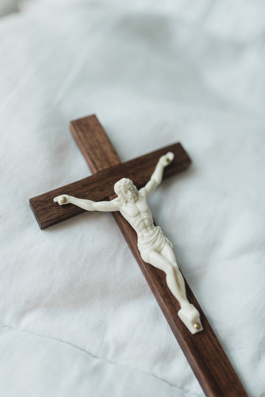 Small Wooden Crucifix - Black Walnut