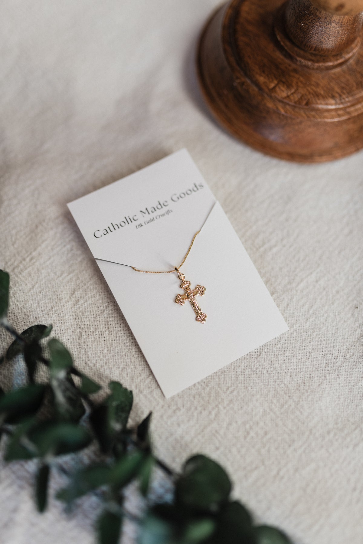 18k Gold Filled Crucifix Necklace