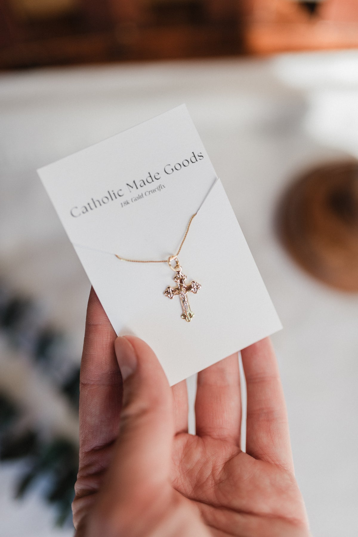 18k Gold Filled Crucifix Necklace