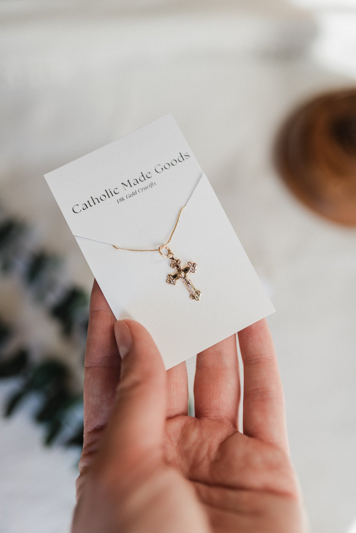 18k Gold Filled Crucifix Necklace
