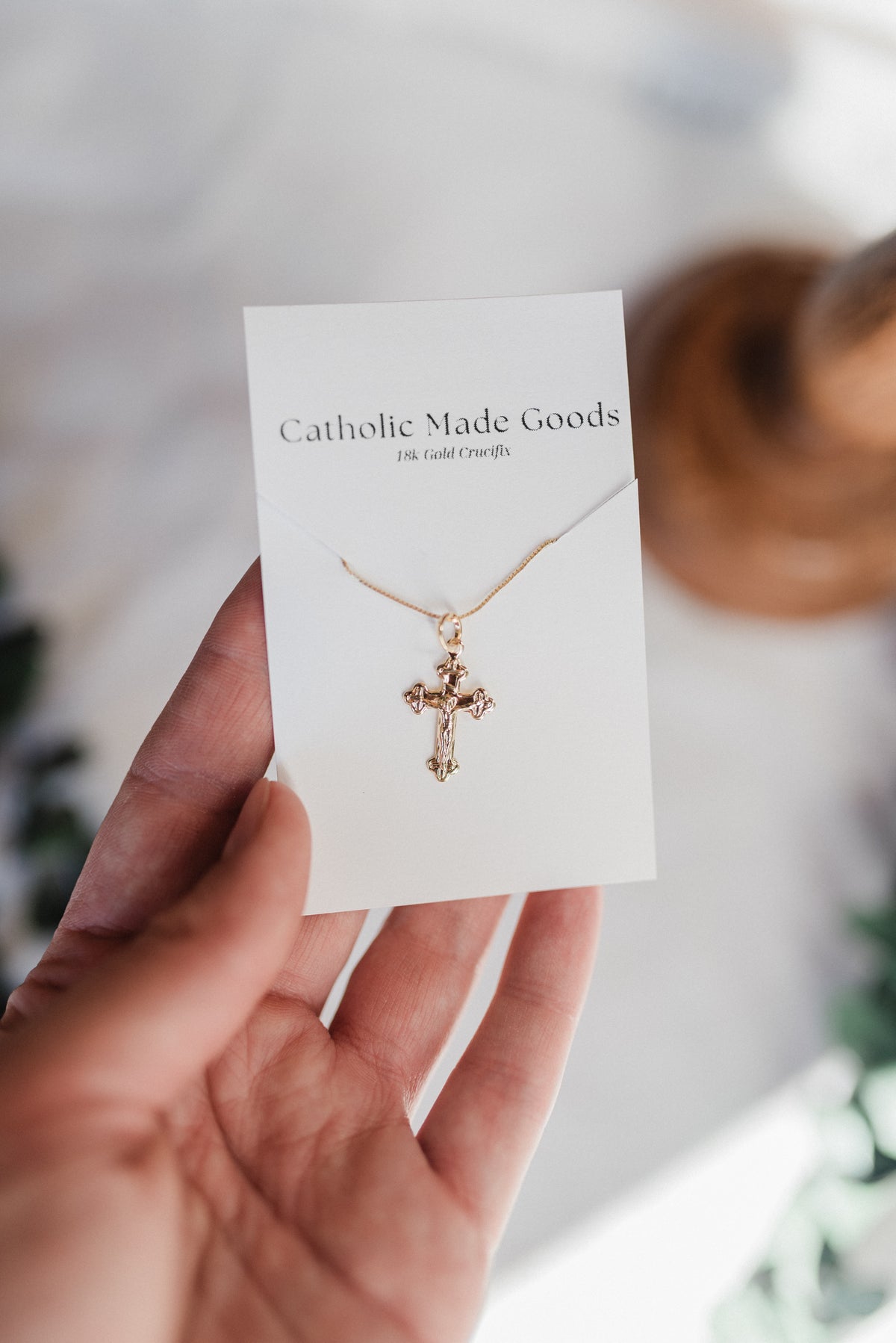 18k Gold Filled Crucifix Necklace