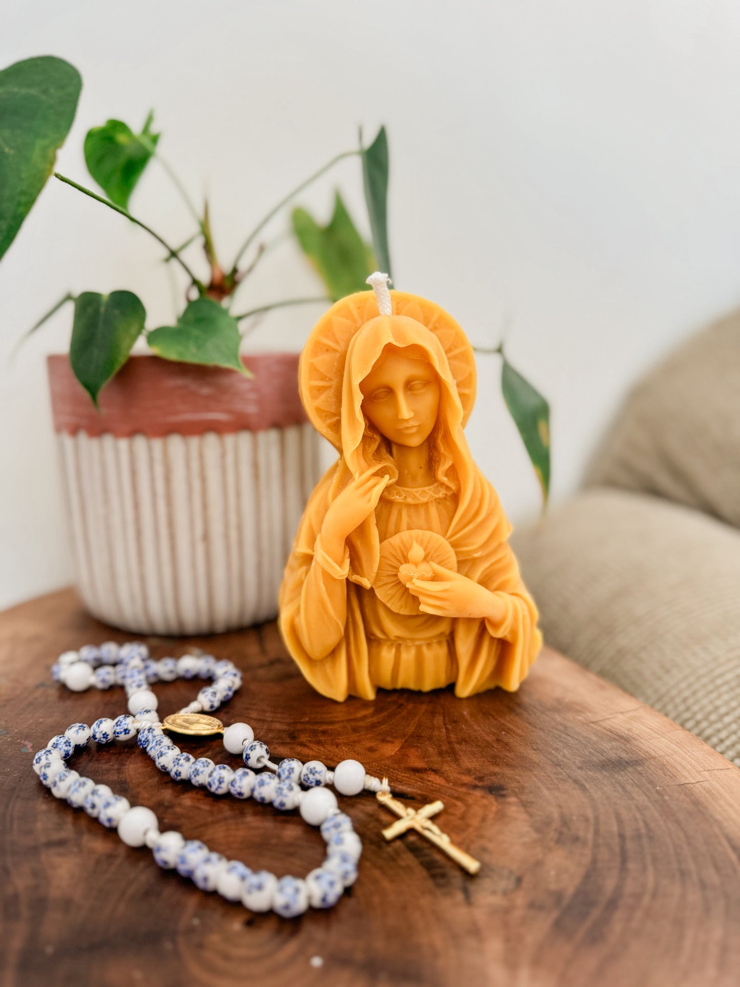 Immaculate Heart Beeswax candle