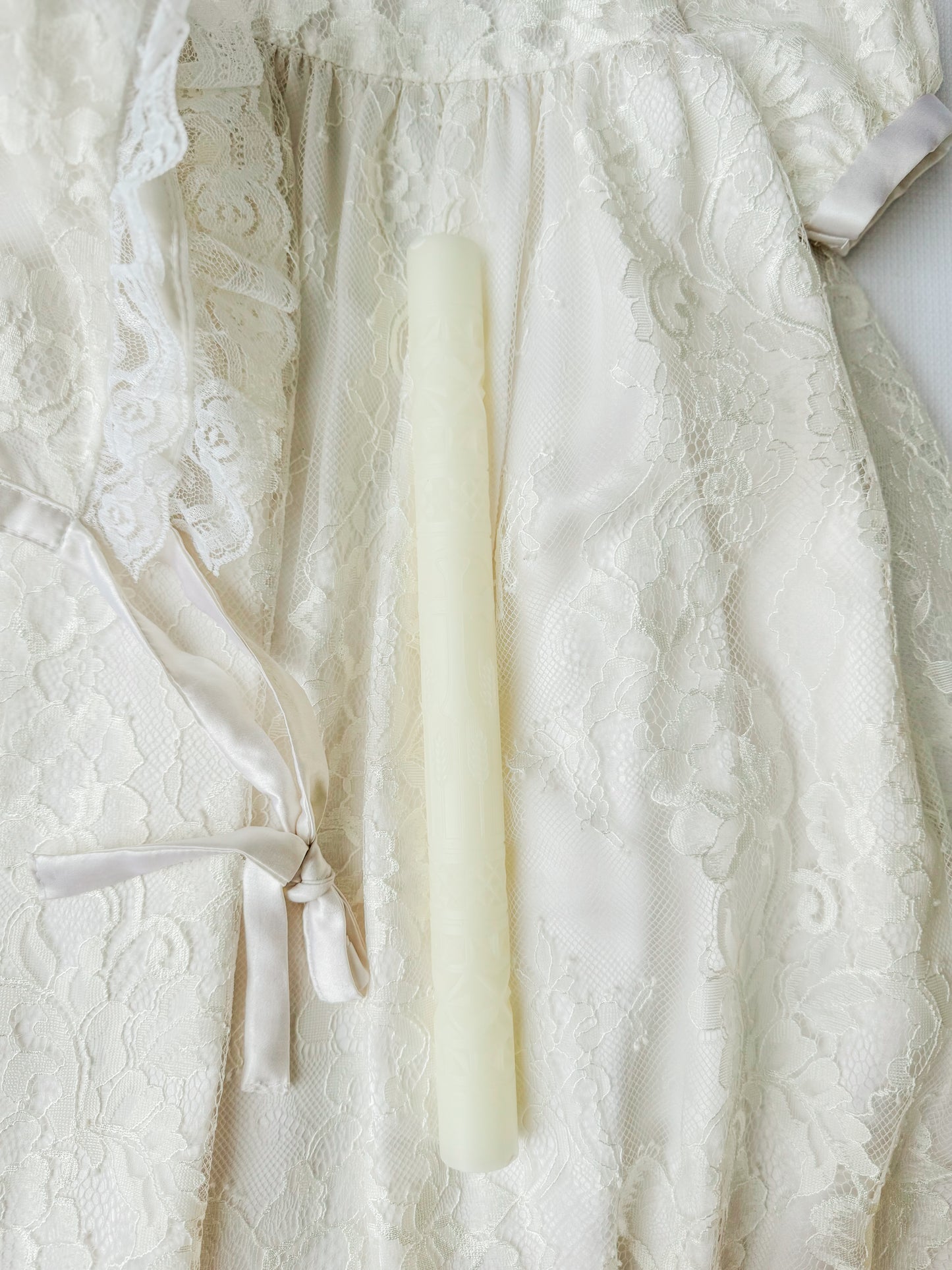 Beeswax baptismal candle