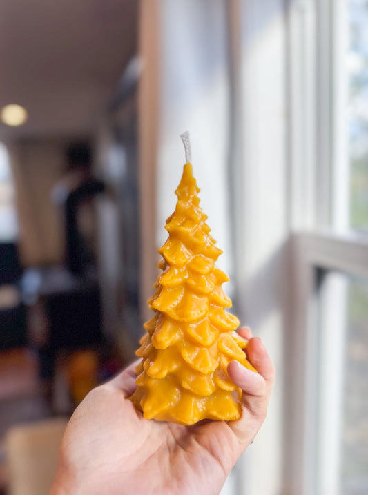 Christmas Tree Beeswax Candle