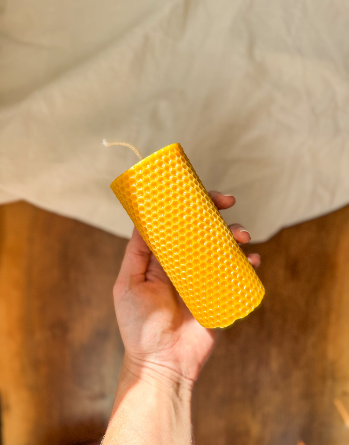 Beeswax Honeycomb Pillar Candle (290 grams)