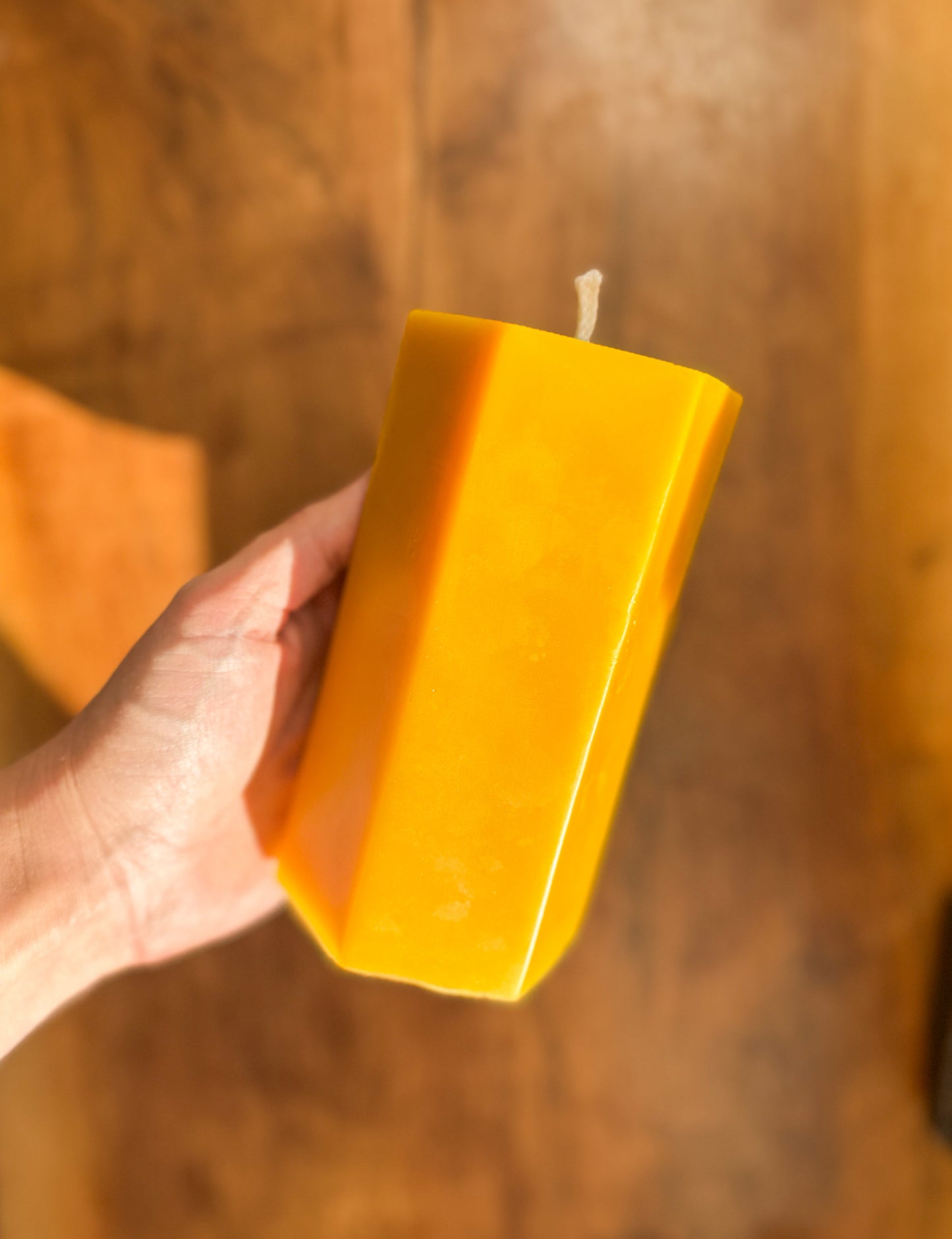 Beeswax Hexagon Pillar Candle (560 grams)